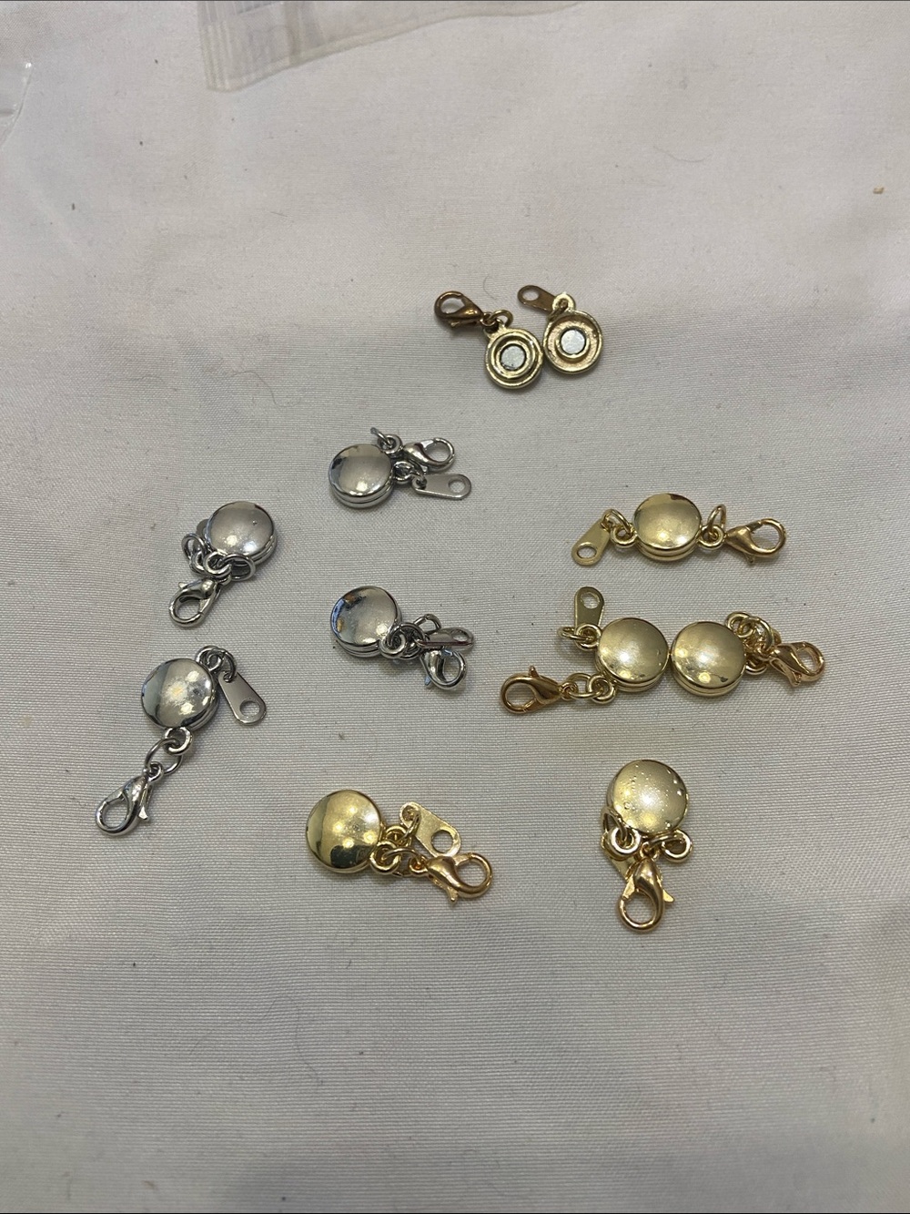 10 Gold and Silver Magnetic Clasp Set - Mixed Metal Jewelry Findings